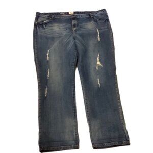 Dc Jeans Straight Cut Distressed Jeans